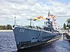 Silversides (SS-236) at "full dress ship" in Muskegon, MI for the US Navy's Submarine Centennial in 2000.