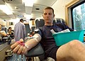 US Navy 090212-N-6326B-011 Hospital Corpsman 2nd Glen Mulkey donates a blood sample in the Mobile Blood Bank at Naval Medical Center San Diego (NMCSD).jpg