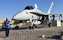 VFA-22 F/A-18 at NAS Fallon Nevada USA on the grounds of the Naval Air Station Fallon Air Park (Museum), home of the TOPGUN Navy Fighter Weapons School. VFA-22 F-A-18 at Fallon NAS Nevada USA.jpg