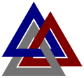 Il Valknut come catena a tre collegamenti (Knot Atlas L6n1)