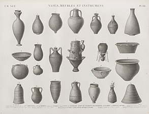 Qoulleh ; Barils ; Jarres ; Pots à chapelet ; Pot où nichent les pigeons ; Alambic ; Moule à sucre