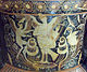 Mythe d'Er, A siren playing a zither and singing a funeral chant, accompanied by Eros (left) and a swan (right). Detail of side A of a volute krater. Baltimore Painter.