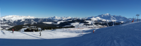 Panorama des Saisies du haut du signal de Bisanne.