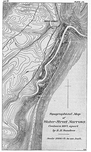 Topographical Map of the Water Street Narrows, 1885