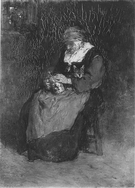 File:Wilhelm von Diez - Alte Frau mit Katze und Bierkrug - 8450 - Bavarian State Painting Collections.jpg