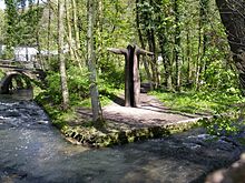 Skulptur von Volker Friedrich Marten (Woher-Wohin, 2002) am Kunstweg MenschenSpuren im Neandertal.