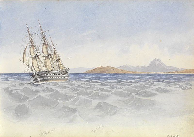 File:(Recto) HMS 'Bellerophon' off Cape Carthage, 26 April 1852 PZ0866.jpg