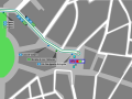 Mapa zonal de la estación de metro de Ópera con los recorridos de las líneas de autobuses, entre las que aparece el 39. (NOTA: No está actualizada la cabecera de los autobuses con inicio y fin de recorrido en Ópera)