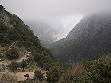 Les Gorges vues depuis l'entrée à Xyloskalo