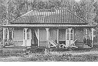 Het paviljoen in het Andrejevski-sanatorium in Aksjonovo aan de voet van de Oeral waar Tsjechov in 1901 verbleef
