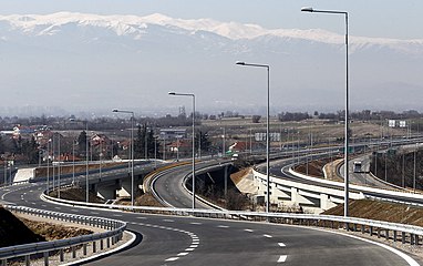 Motorways in North Macedonia: A1/A2/A4 Interchange at Miladinovci, North Macedonia