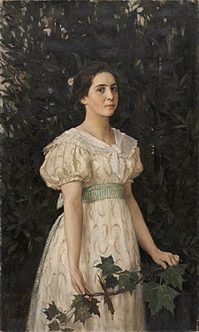 Виктор Васнецов. Девушка с кленовой веткой (портрет Веры Мамонтовой), 1896 год