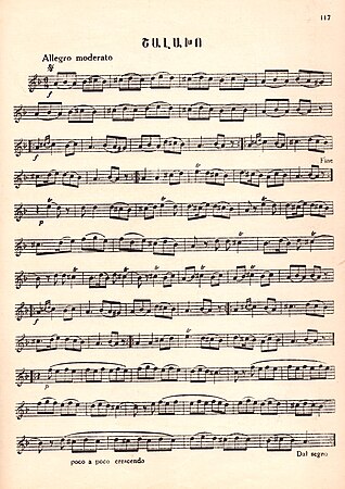 Ноты мелодии танца в сборнике «Армянские народные песни и танцы» Татула Алтуняна (Ереван, 1958)