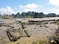 Restes d'épaves dans l'ancien cimetière à bateaux du fond de l'Anse de Pouldohan.