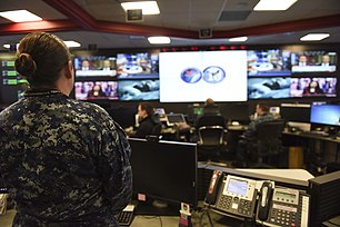 U.S. Navy sailors stand watch at 10th Fleet/Fleet Cyber Command 10th Fleet Ops Center.jpg