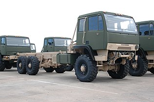 At Stewart & Stevenson's Sealy Texas production facility, a M1096 A1R MTV Long Wheelbase (4.5 m) Chassis