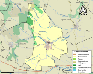 Kolorowa mapa przedstawiająca użytkowanie gruntów.