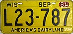 1954 Wisconsin lisensi plate.jpg