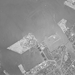 1961年5月6日撮影の福岡市那の津地区の航空写真