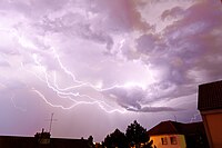 Orage vu au dessus de Belfort.