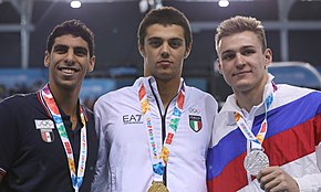 2018-10-10 Suzish bo'yicha o'g'il bolalar o'rtasida 50 metrga erkin usulda suzish bo'yicha final - 2018 yilgi yozgi o'smirlar Olimpiadasida Sandro Halank – 012.jpg