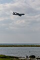 A KC-135R Stratotanker, tail number 57-1439, on final approach at Kadena Air Base in Okinawa, Japan in March 2020. It is assigned to the 22nd Air Refueling Wing and the 931st Air Refueling Wing at McConnell Air Force Base in Wichita, Kansas.