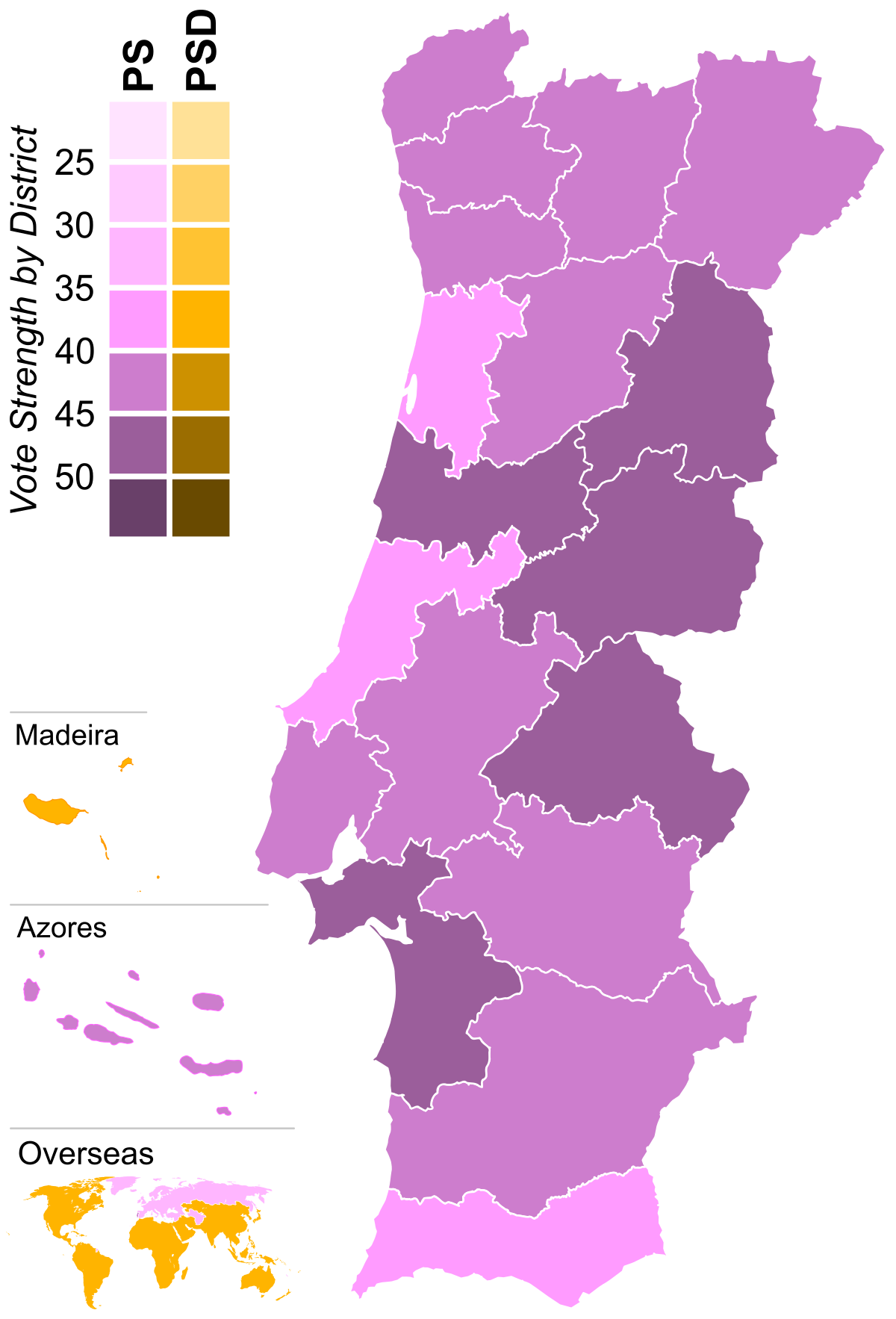 File:Mapa das eleições presidenciais portuguesas de 2021 por distritos.svg  - Wikipedia