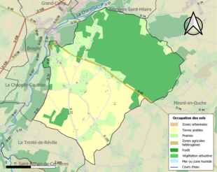 Kolorowa mapa przedstawiająca użytkowanie gruntów.