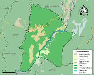 Kolorowa mapa przedstawiająca użytkowanie gruntów.