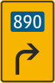 394-27-52 Tabuľový smerník na vyznačenie obchádzky (predbežný doprava, s číslom cesty I alebo II. triedy)