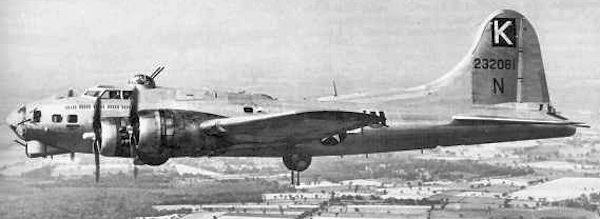 Boeing B-17G Flying Fortress 42–32081, 708th BS 'Yellow Cab' Hit by flak and crashed into the North Sea killing all nine on board.