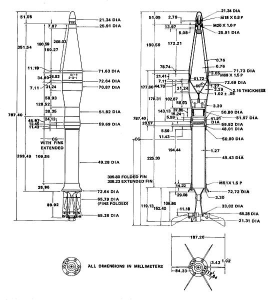 Drawing of PG-9 HEAT projectile