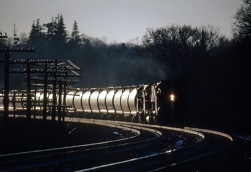 File:A CN Tank Train during a Golden Hour in March 1980 -- a 4 Photo Sequence (34656250570).jpg