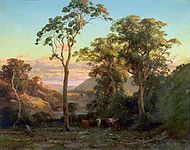 Near bacchusmarsh, sunset on the werribe(1876)