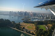 Aerial view of Stanley park and Vancouver