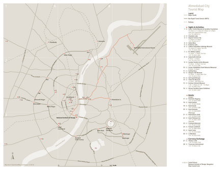 Tourist Map of Ahmedabad