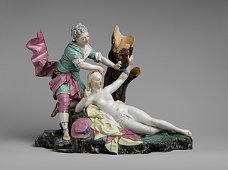 Amintas libérant Sylvia, porcelaine par Melchior, c. 1770, MET, New York