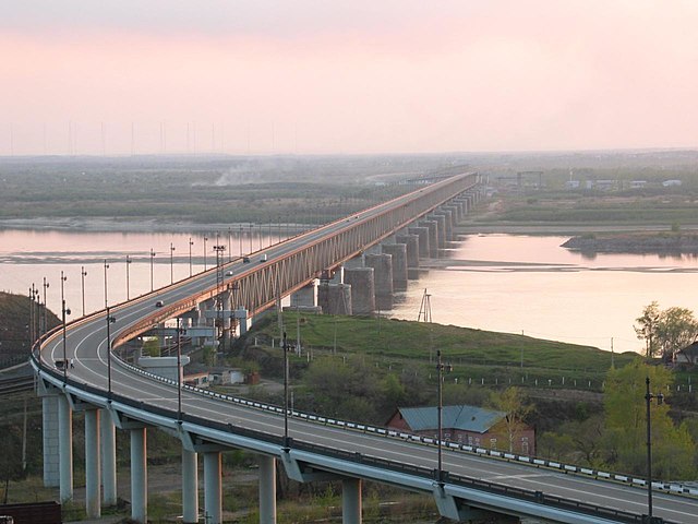Khabarovsk Bridge across the Amur used to be the longest in Imperial Russia and Eurasia.