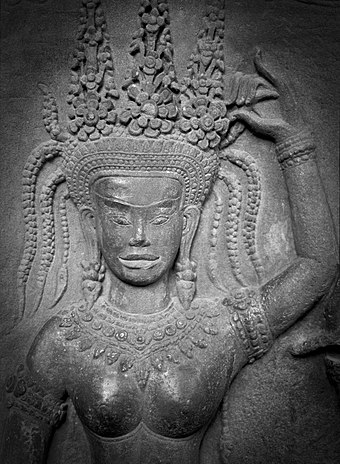 Devata Sculpture on Wall at Angkor Wat