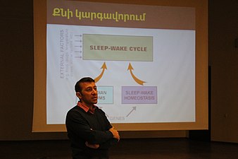 Samson Khachatryan, a neurologist, somnologist, who conducted a session on the theme “Pathology of sleep and sleep disorders”