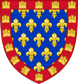 Premier blason de Charles d'Anjou, avant 1246. Il brise les armes de son père avec une bordure aux armes de sa mère.