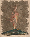 A. G. Richtr: Ausbruch des Vesuvs am 8ten August 1779. Radierung mit zeitgenössischem Kolorit. 20,5 x 16,8 cm Titelvignette aus Ernst Gabriel Woltersdorf: Seltene und Erhabene Ansichten der Natur nach den besten, kostbar)