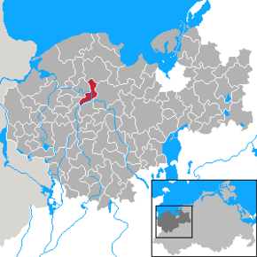 Poziția Börzow pe harta districtului Nordwestmecklenburg