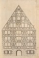 Barocke Muster-Fachwerkfassade mit Zierfachwerk und u. a. gebogenen Andreaskreuzen (Joann Wilhelm, 1688[8])