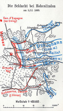 Plan of battle, from Schirmer's Kriegsgeschichtlicher Atlas Battle of Hohenlinden, by Schirmer.jpg