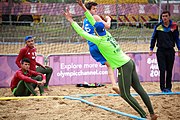 Deutsch: Beachhandball bei den Olympischen Jugendspielen 2018; Tag 6, 11. Oktober 2018; Jungen, Platzierungsrunde - Venezuela-Italien 2:0 English: Beach handball at the 2018 Summer Youth Olympics at 11 October 2018 – Boys Consolation Round – Venezuela-Italy 2:0