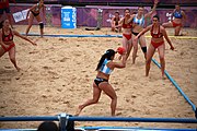 Deutsch: Beachhandball bei den Olympischen Jugendspielen 2018; Tag 5, 10. November 2018; Mädchen, Hauptrunde - Kroatien-Argentinien 1:2 English: Beach handball at the 2018 Summer Youth Olympics at 11 October 2018 – Girls Main Round – Croatia-Argentina 1:2