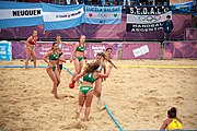 Deutsch: Beachhandball bei den Olympischen Jugendspielen 2018; Tag 5, 10. November 2018; Mädchen, Hauptrunde - Ungarn-Argentinien 1:2 English: Beach handball at the 2018 Summer Youth Olympics at 11 October 2018 – Girls Main Round – Hungary-Argentina 1:2