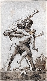   Hercule et Antée - Giandomenico Tiepolo