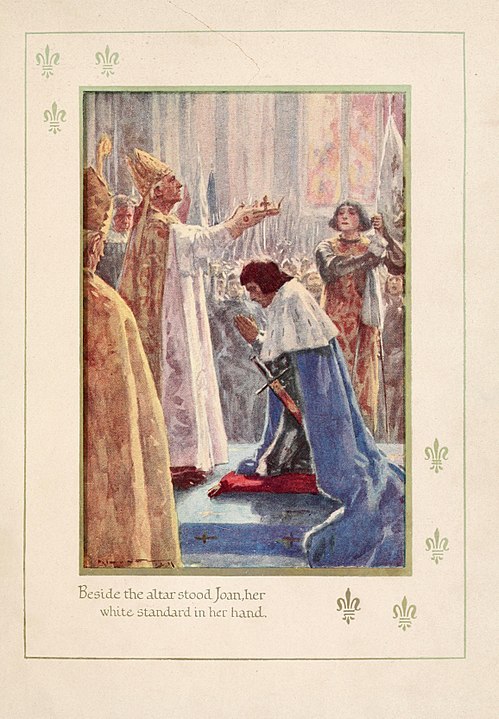 Joan of Arc at the coronation of Charles VII with her white flag